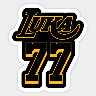 Luka Doncic Lakers Jersey Black (Front/Back Print) Sticker